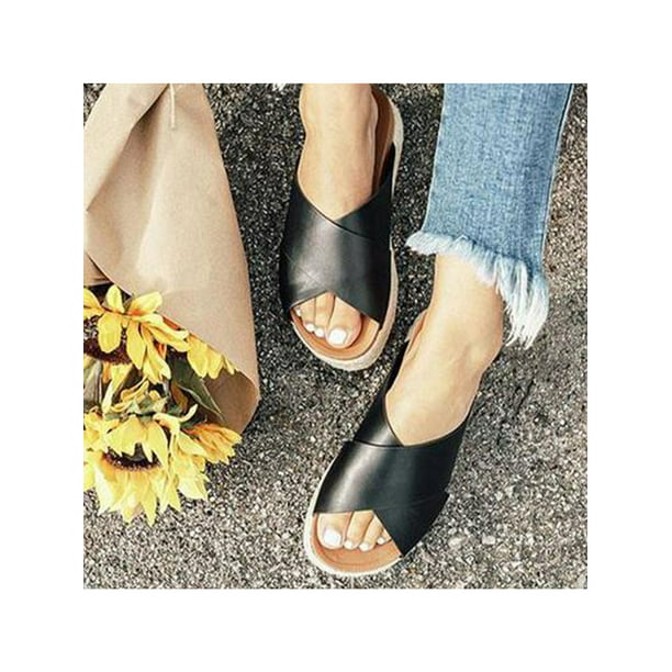 Details about  / Womens Weave Platform Wedge High Heel Open Toe Slippers Summer Sandals Shoes New